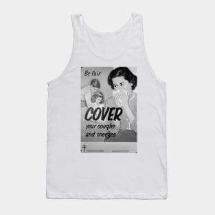 Cover Your Coughs and Sneezes: Retro Covid Awareness Poster Tank Top